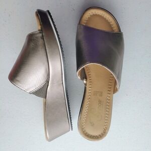 Love cronnos PASSION SHOES open toe gold/bronze platform sandals size 7 Women's